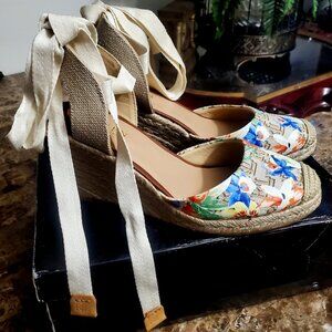 Ralph Lauren Tropical, Multi-Color Wedge Espadrille, Sz 8.5 - NWT